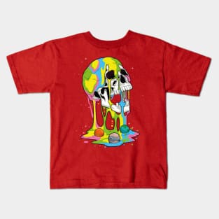 The Galaxy Skull Drip Kids T-Shirt